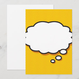 Convite Bolha de Pensamento da Sua Mensagem Diversão Retro