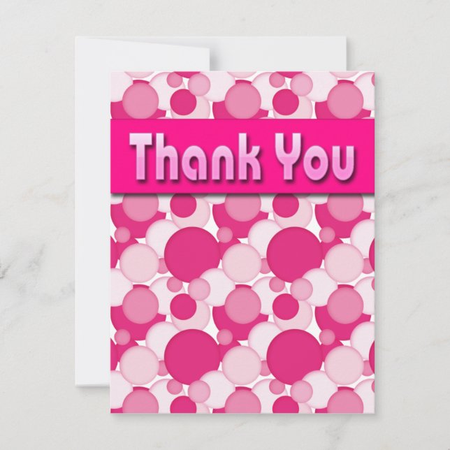 CONVITE BOLHAS BRANCAS E DE ROSA, OBRIGADO POR NOTAS (Frente)