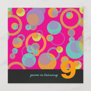 Convite Bolhas coloridas para Festa de aniversário