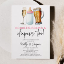 Bolhas cor-de-rosa e Fraldas também! Chá de fralda