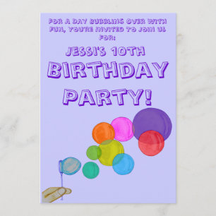 Convite Bolhas de ar (Arco-íris) (Aniversário)