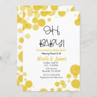 Bolhas de Bolinhas amarela e branca OH Chá de fral