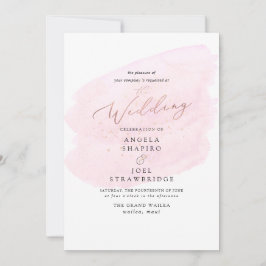 Convite Bolhas de Champanhe Cor de Água Rosa Elegantes