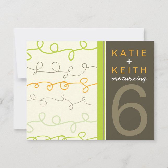 Convite Bolhas de Diversão Retro Twins Aniversário de cria (Frente)