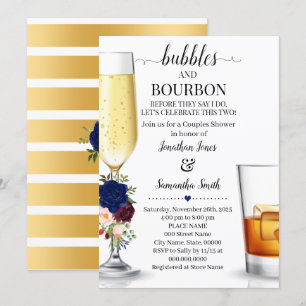 Convite Bolhas de marinho & Bourbon antes de fazer Chá de 