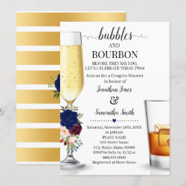 Convite Bolhas de marinho & Bourbon antes de fazer chá de