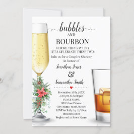 Convite Bolhas e Bourbon antes de fazer casais chá Xmas