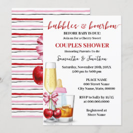 Convite Bolhas e Bourbon antes do Chá de Cereja devido ao