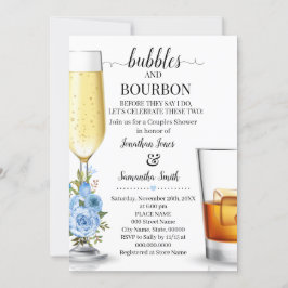 Convite Bolhas e Bourbon antes que eu faça casal chá azul