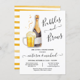 Convite Bolhas e cerveja de champanhe de Chá de Breve