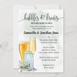 Convite Bolhas e respirações antes do bebê devido ao chá E