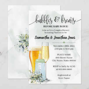 Convite Bolhas e seios antes do bebê devido ao chá de Eu