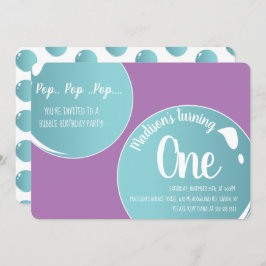 Convite Bolhas Pop Pop Pop de de de aniversário