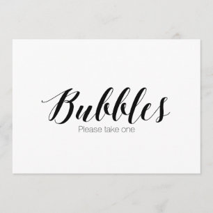 Convite "Bolhas por favor pegue uma" Letreiro de Casamento