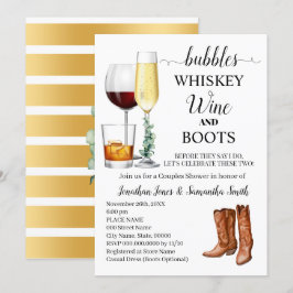 Convite Bolhas Whiskey Wine & Boots Chá Casal