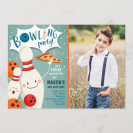 Convite Boliche Aniversário Chamando Garoto Pizza Ataca