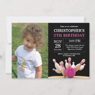 Convite Boliche Aniversário Festa de aniversário Rosa