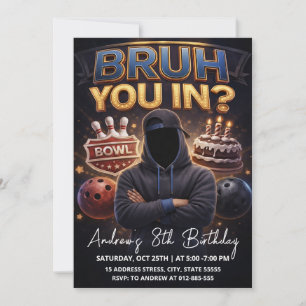 Convite Boliche de aniversário personalizado para adolesce