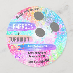 Convite BOLICHE de BOLA DE BOLICHE PASTEL, festa de aniver