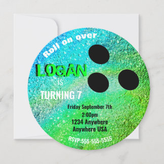 Convite Boliche neon BOLA DE BOLICHE, festa de aniversário