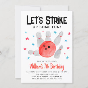 Convite Boliches Atacam Festa De Aniversário de criança Di