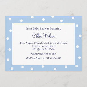Convite Bolinhas azuis Bonito