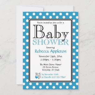 Convite Bolinhas Blue Baby Shower