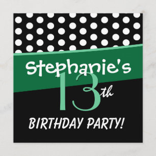 Convite Bolinhas bonitas de aniversário de 13 para menina