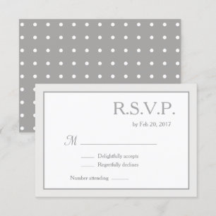 Convite Bolinhas brancas minimalistas clássicas rsvp