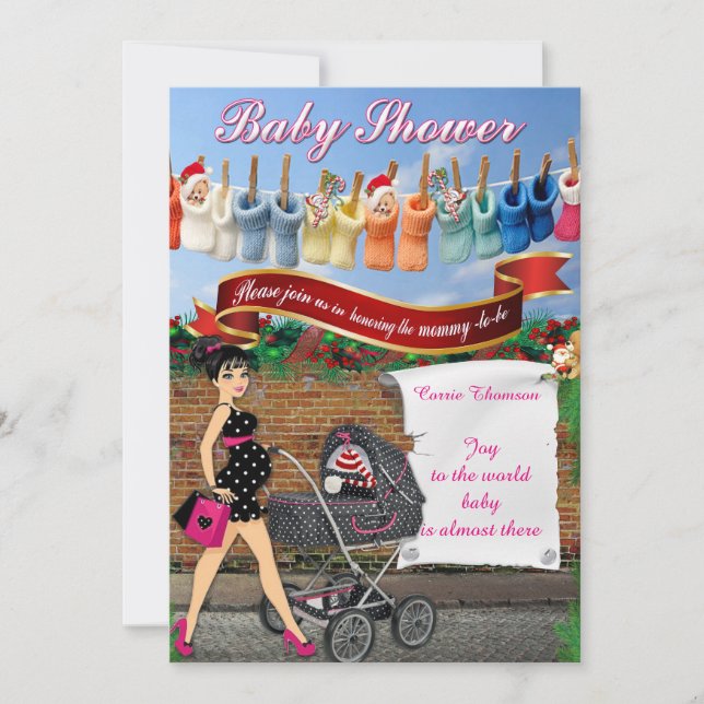 Convite Bolinhas chá de fraldas (Frente)