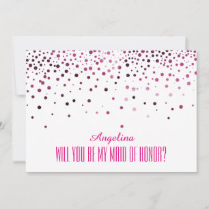 Convite Bolinhas cor-de-rosa Você será minha MADRINHA DE C