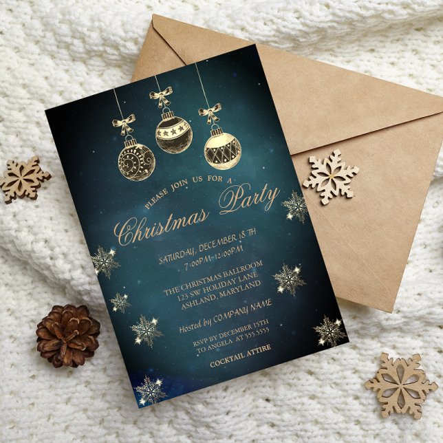 Convite Bolinhas de Natal Antigas, Festa de Empresa com Fl (Criador carregado)