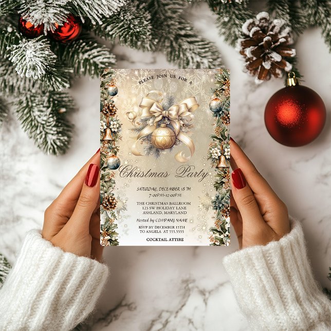 Convite Bolinhas de Natal Arco Pinhas Sininhos Natal (Criador carregado)