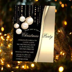 Convite Bolinhas de Natal Cor Creme,Festa Corporativa Dour
