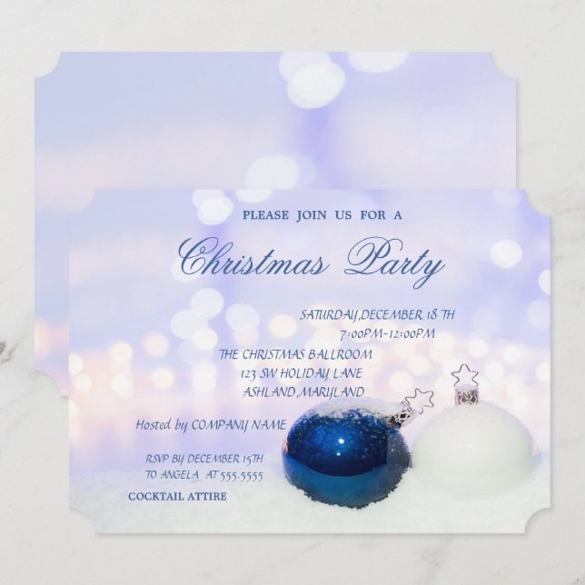 Convite Bolinhas de Natal, Festa de Natal Corporativa (Frente/Verso)