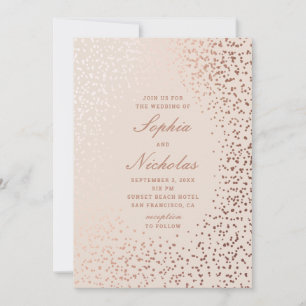 Convite Bolinhas de ouro elegantes. Casamento clássico mod
