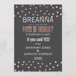 Convite Bolinhas Douradas com Madrinha de casamento preto