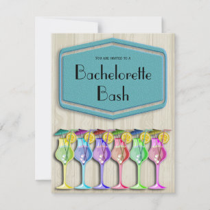 Convite Bolinhas E Drinks Tropicais De Guarda-Chuva Trendy