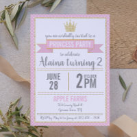 Bolinhas rosa e princesa brilhante Aniversário