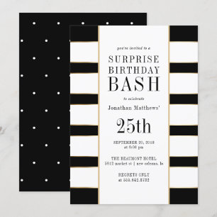 Convite Bolinhas & Stripes Surprise de Participantes Conte