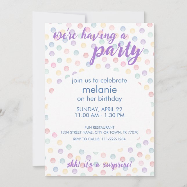 Convite Bolinhas Suaves - Qualquer Partido de Ocasião (Frente)