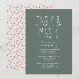 Convite Bolinhas Verde de Natal Jingle e Mingle