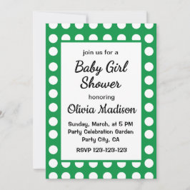 Convite Bolinhas Verde Mãe Para Ser Um Chá De Garota Bonit