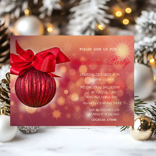 Convite Bolinhas Vermelhas de Natal Empresa Bokeh