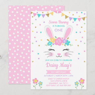 Convite Bolny Birthday Convoca Um Aniversário Coelhinho