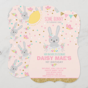 Convite Bolny Birthday Convoca Um Aniversário Coelhinho