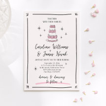 Bolo branco rosa e scrip desenhado à mão