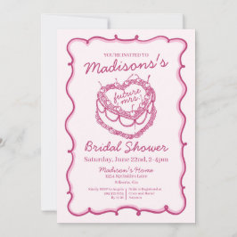 Convite Bolo Bridal de Bolo de Bolo de Bolo de Cereja Retr