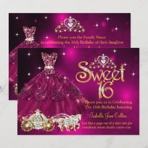 Convite Bolo de 16 Aniversário vestido rosa plumário carru