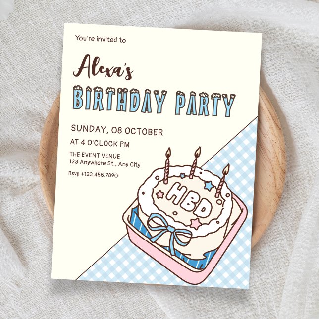 Convite Bolo de aniversário  (Criador carregado)